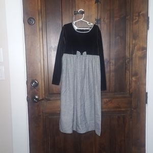 Beautiful Youngland Boutique Dress girls sz 10 Houndstooth Velvet Like